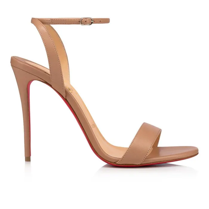 Women Loubigirl 100 Mm Sandals 8211 Nappa Leather 8211 Nude Nude Christian Louboutin Sandals and Slides