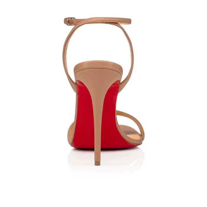 Women Loubigirl 100 Mm Sandals 8211 Nappa Leather 8211 Nude Nude Christian Louboutin Sandals and Slides