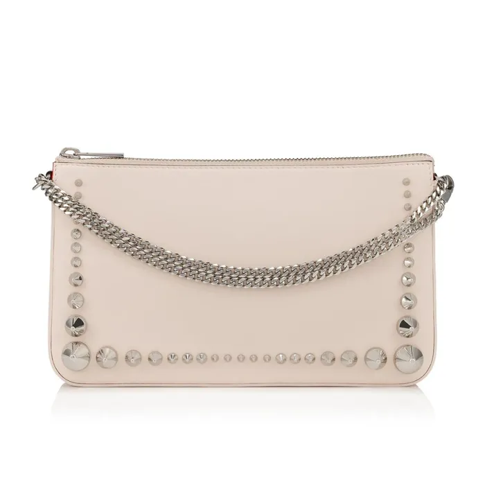 Women Loubila Shoulder Bag 8211 Calf Leather Rubber And Spikes 8211 Leche Beige Christian Louboutin Shoulder Bags Women Loubila Shoulder Bag 8211 Calf Leather Rubber And Spikes 8211 Leche Beige Christian Louboutin Shoulder Bags
