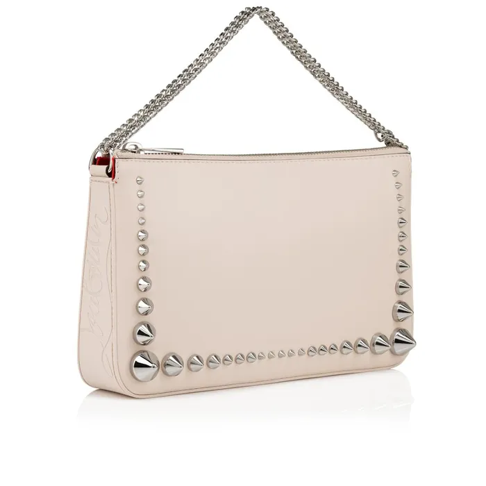 Women Loubila Shoulder Bag 8211 Calf Leather Rubber And Spikes 8211 Leche Beige Christian Louboutin Shoulder Bags