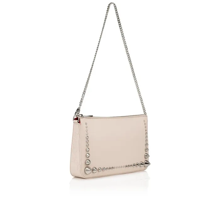 Women Loubila Shoulder Bag 8211 Calf Leather Rubber And Spikes 8211 Leche Beige Christian Louboutin Shoulder Bags