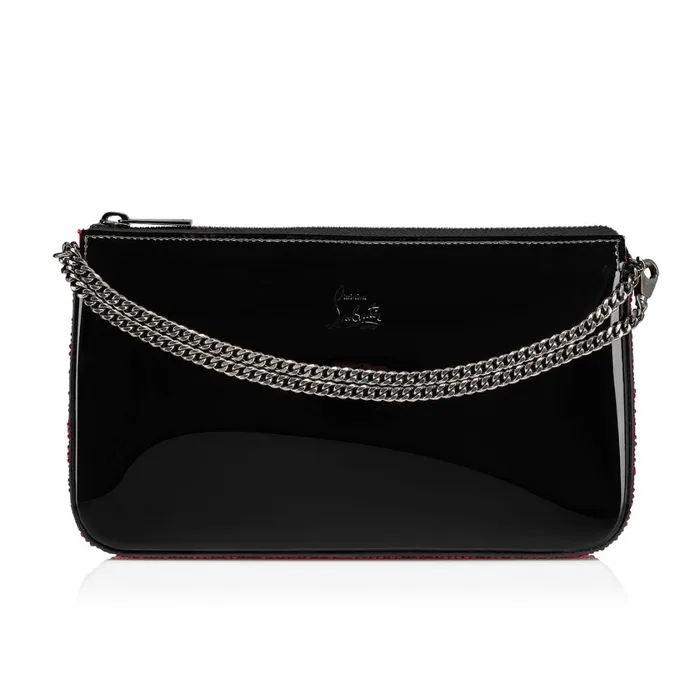 Women Loubila Shoulder Bag 8211 Patent Calf And Strass 8211 Black Black Christian Louboutin Clutches and Evening Bags Women Loubila Shoulder Bag 8211 Patent Calf And Strass 8211 Black Black Christian Louboutin Clutches and Evening Bags