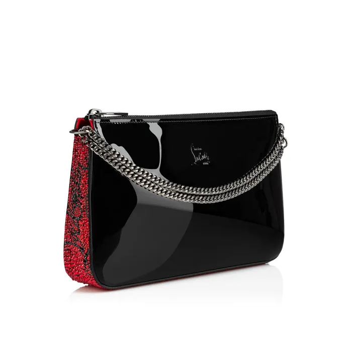 Women Loubila Shoulder Bag 8211 Patent Calf And Strass 8211 Black Black Christian Louboutin Clutches and Evening Bags