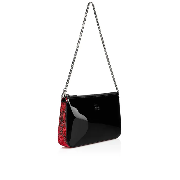 Women Loubila Shoulder Bag 8211 Patent Calf And Strass 8211 Black Black Christian Louboutin Clutches and Evening Bags