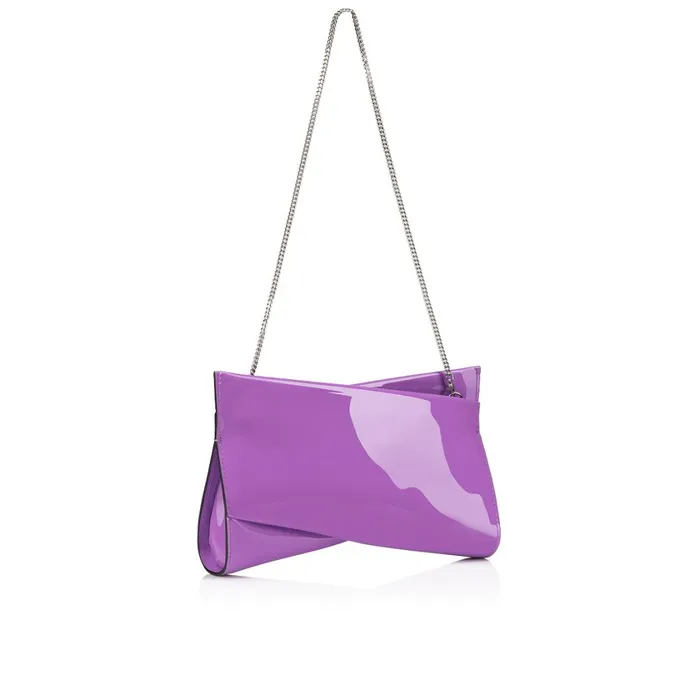 Women Loubitwist Small Clutch 8211 Patent Calf Leather 8211 Frou Frou Purple Christian Louboutin Shoulder Bags