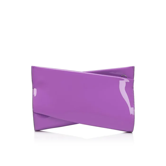 Women Loubitwist Small Clutch 8211 Patent Calf Leather 8211 Frou Frou Purple Christian Louboutin Shoulder Bags