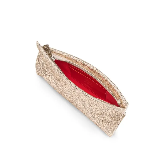 Women Loubitwist Small Clutch 8211 Strass And Suede 8211 Leche Beige Christian Louboutin Clutches and Evening Bags