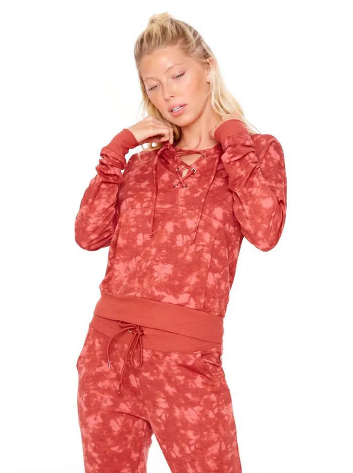 Women Loungewear Jessica Simpson Sunnyside Hoodie In Mineral Red Ink Tie Dye Mineral Red Ink Tie Dye Women Loungewear Jessica Simpson Sunnyside Hoodie In Mineral Red Ink Tie Dye Mineral Red Ink Tie Dye