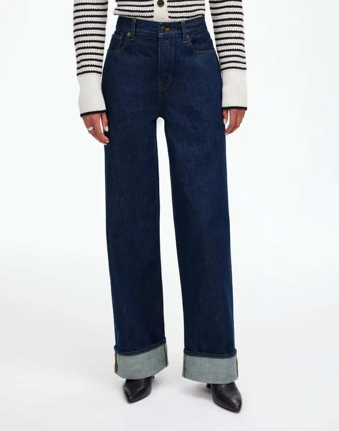 Women LowSlung Baggy Jeans Rinse Wash Madewell Jeans