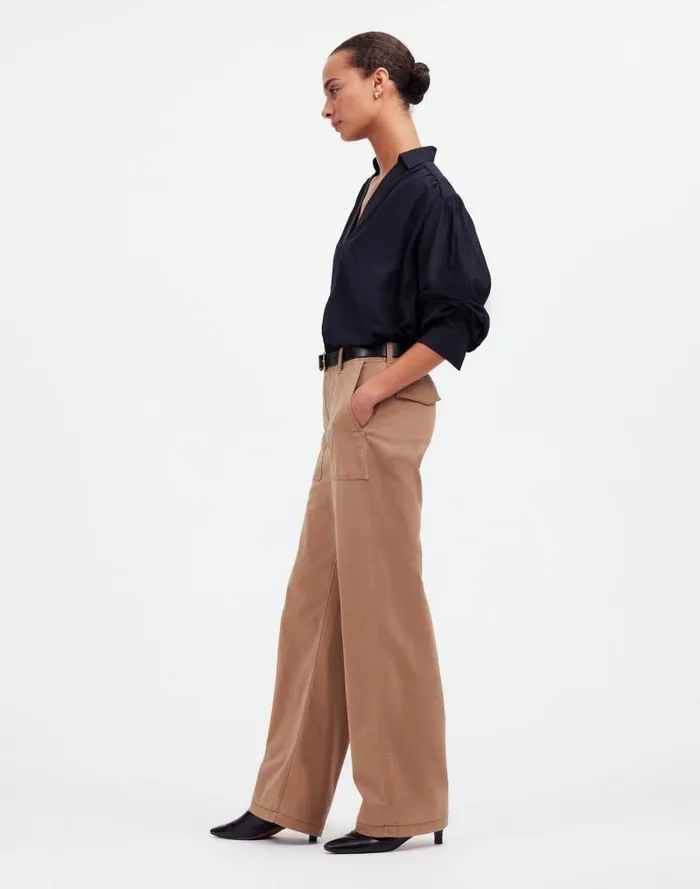 Women LowSlung Baggy Utility Pants Dark Camel Madewell Pants