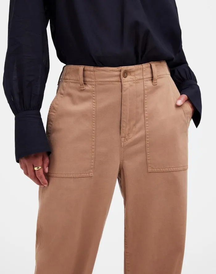 Women LowSlung Baggy Utility Pants Dark Camel Madewell Pants