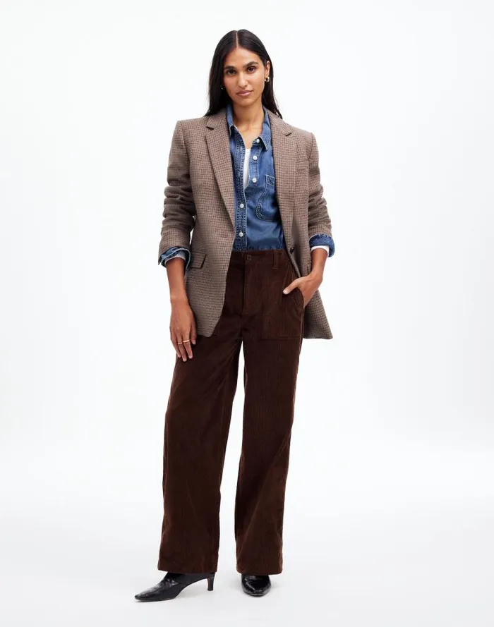 Women LowSlung Baggy Utility Pants In Corduroy Dark Carob Madewell Pants