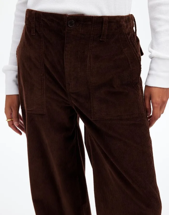 Women LowSlung Baggy Utility Pants In Corduroy Dark Carob Madewell Pants