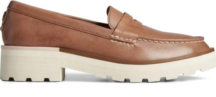 Women Lug Penny Loafer Tan Sperry Flats and Loafers