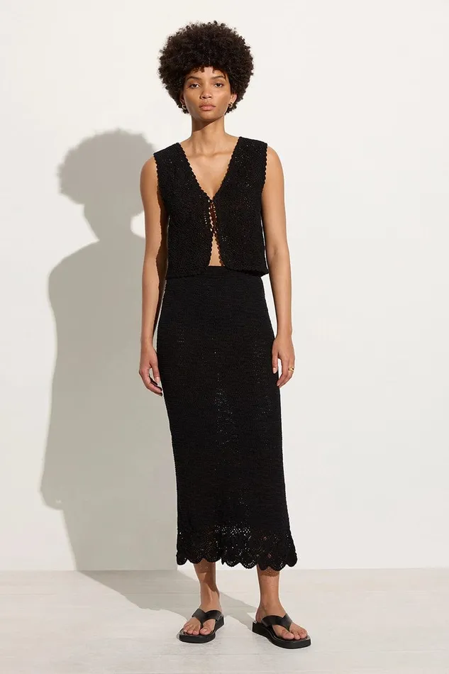 Women Lula Handmade Crochet Skirt Black 8211 Final Sale Faithfull The Brand Skirts and Shorts