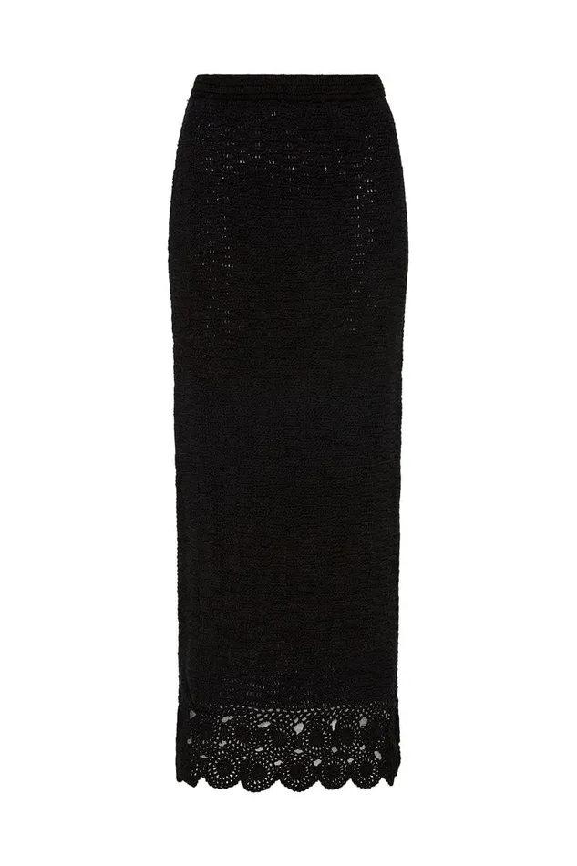 Women Lula Handmade Crochet Skirt Black 8211 Final Sale Faithfull The Brand Skirts and Shorts