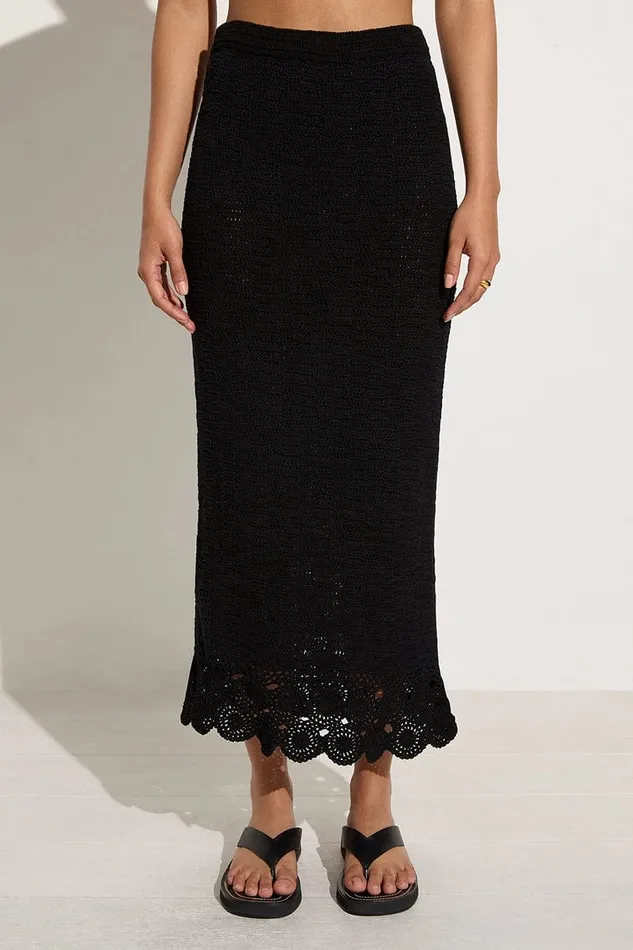 Women Lula Handmade Crochet Skirt Black 8211 Final Sale Faithfull The Brand Skirts and Shorts