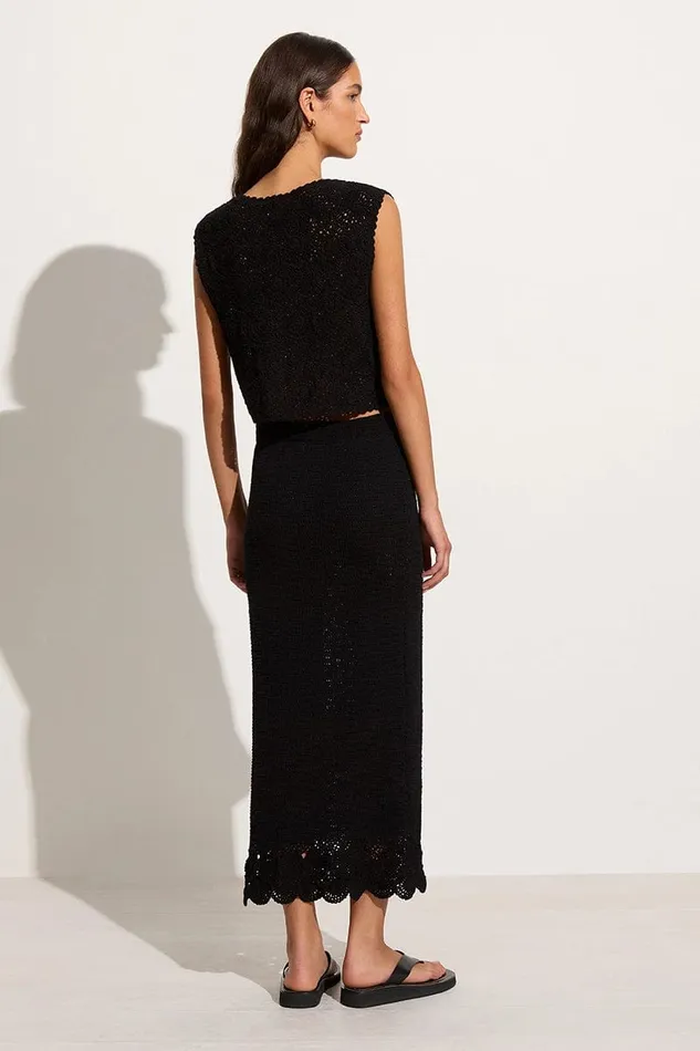 Women Lula Handmade Crochet Skirt Black 8211 Final Sale Faithfull The Brand Skirts and Shorts