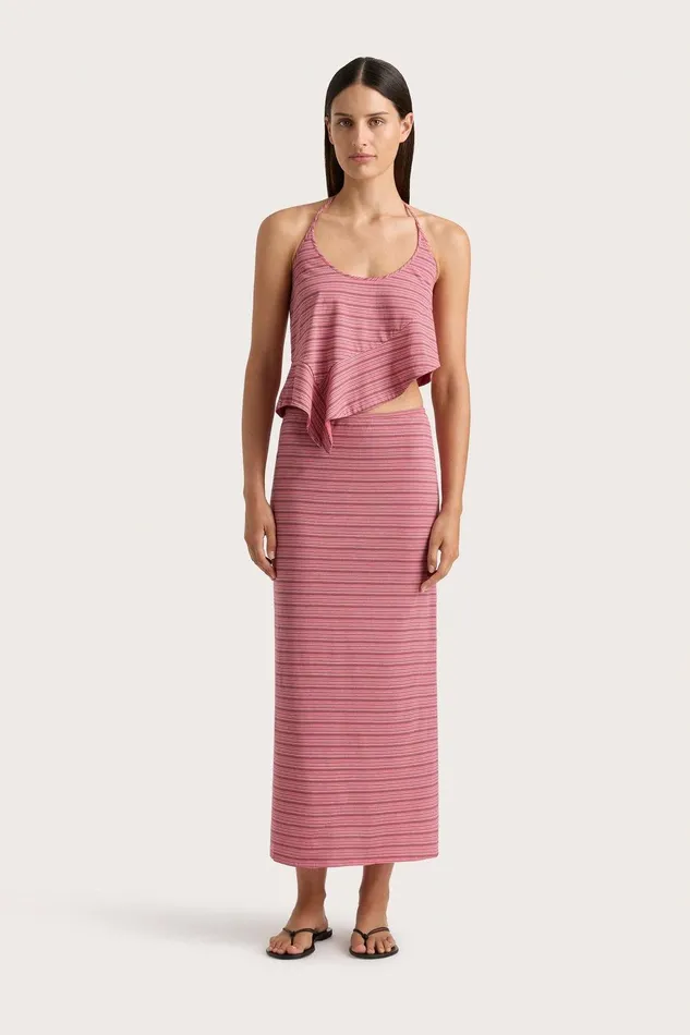 Women Maceio Midi Skirt Vermillion Stripe Faithfull The Brand Skirts and Shorts Women Maceio Midi Skirt Vermillion Stripe Faithfull The Brand Skirts and Shorts