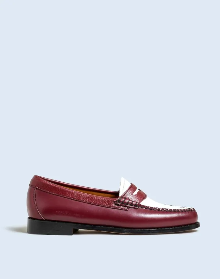 Women Madewell X GHBASS Whitney Weejuns Loafers Wine White Madewell Flats and Loafers