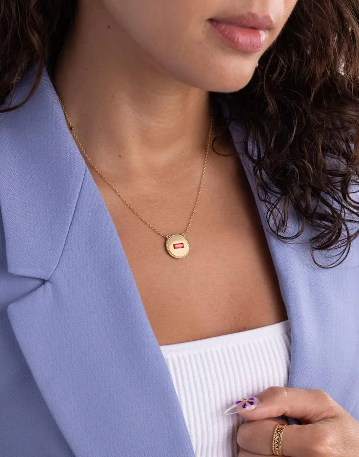 Women Madewell X Katie Dean Jewelry Coin Birthstone Necklace January Madewell Jewelry