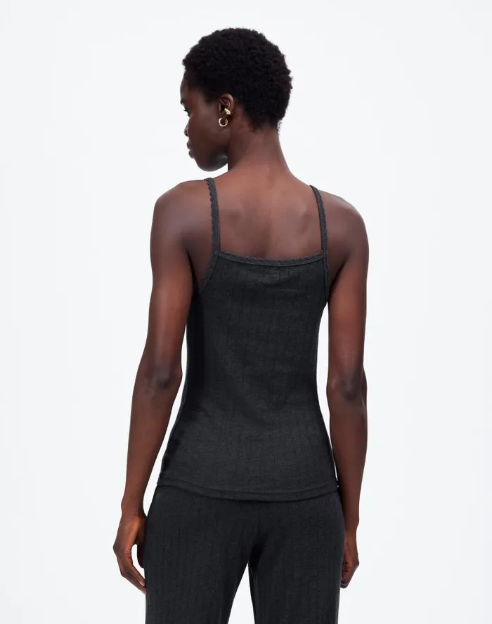 Women Madewell X LESET Pointelle Tank Grey Melange Madewell Tees