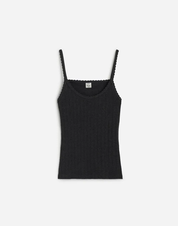 Women Madewell X LESET Pointelle Tank Grey Melange Madewell Tees