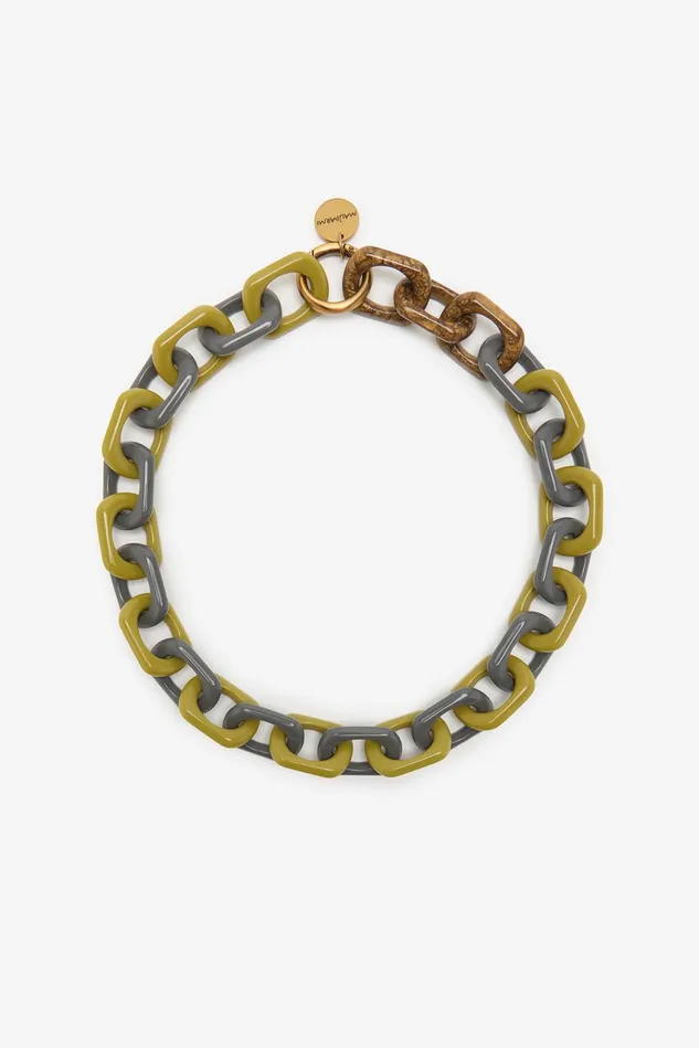 Women Malparmi Bijoux Multi Resin Chain Necklace Greengrey