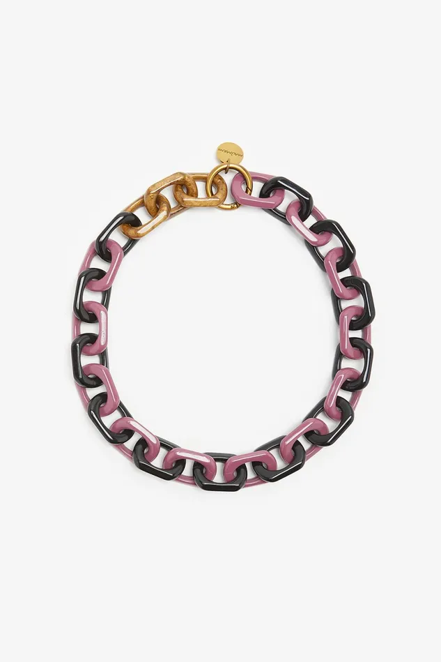 Women Malparmi Bijoux Multi Resin Chain Necklace Pinkblack