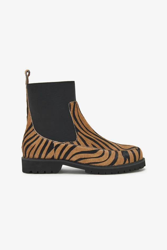 Women Malparmi Boots And Booties Maxi Animalier Beatles Beigeblack