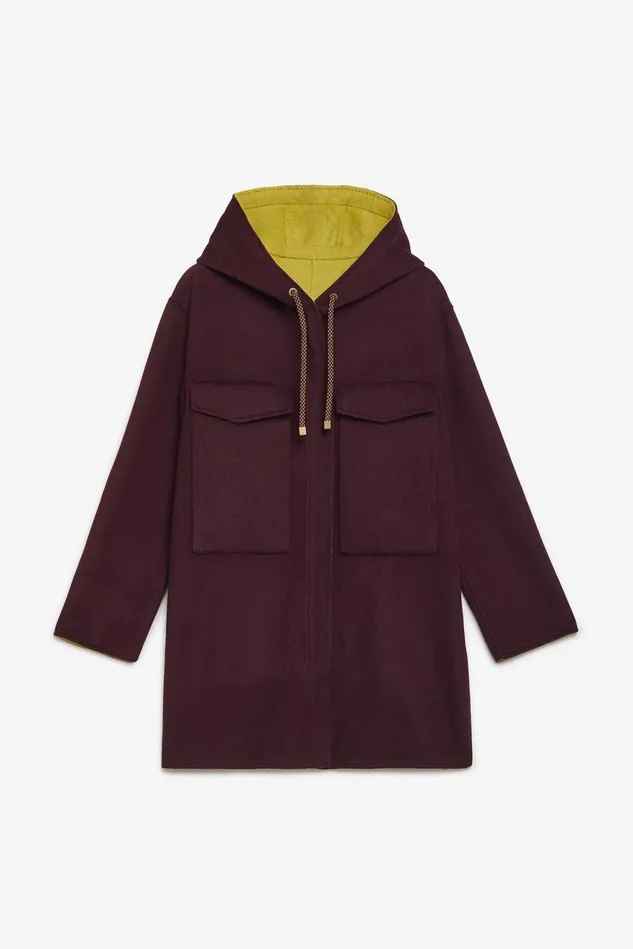 Women Malparmi Coats Double Wool Jacket Bordeauxgreen