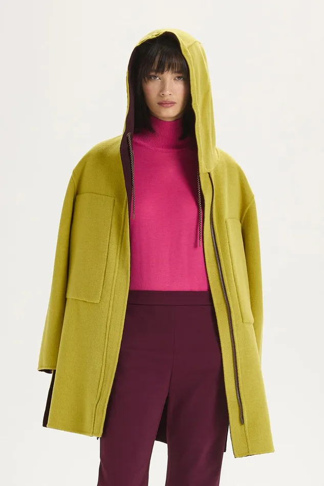 Women Malparmi Coats Double Wool Jacket Bordeauxgreen