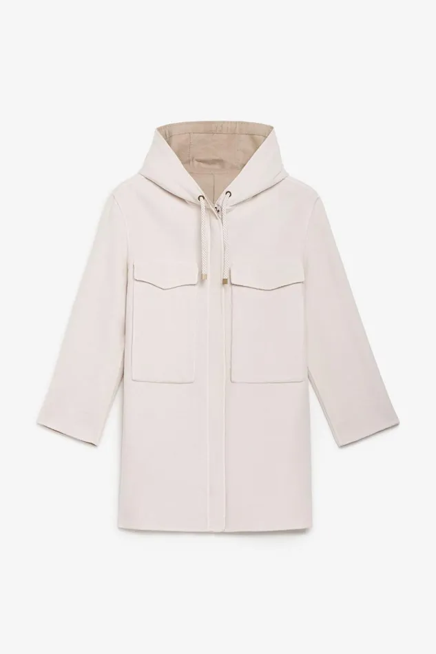 Women Malparmi Coats Double Wool Jacket Whitenatural