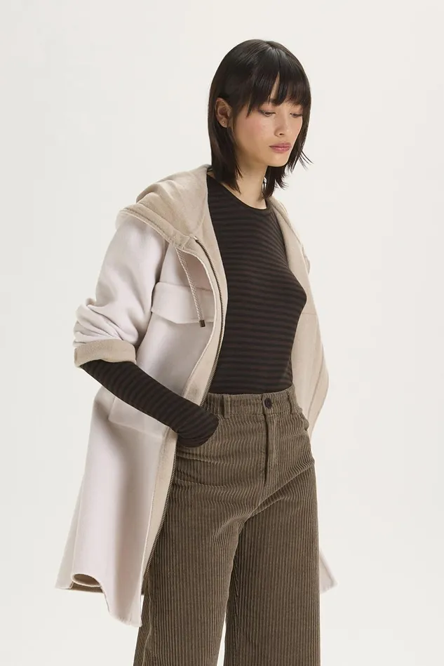 Women Malparmi Coats Double Wool Jacket Whitenatural