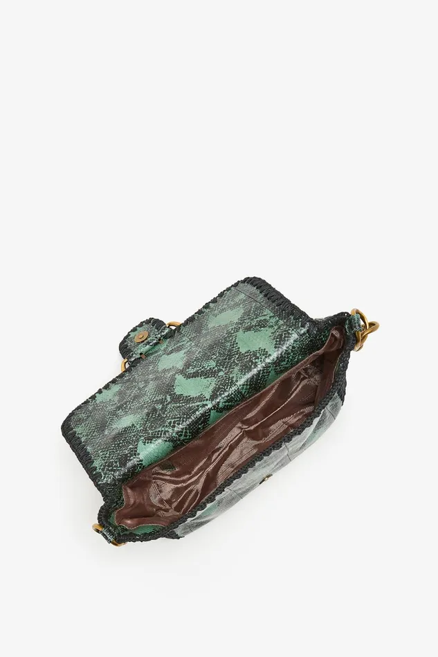 Women Malparmi Crossbody Bags Exotic and Crochet Medium Crossbody Bag Emerald