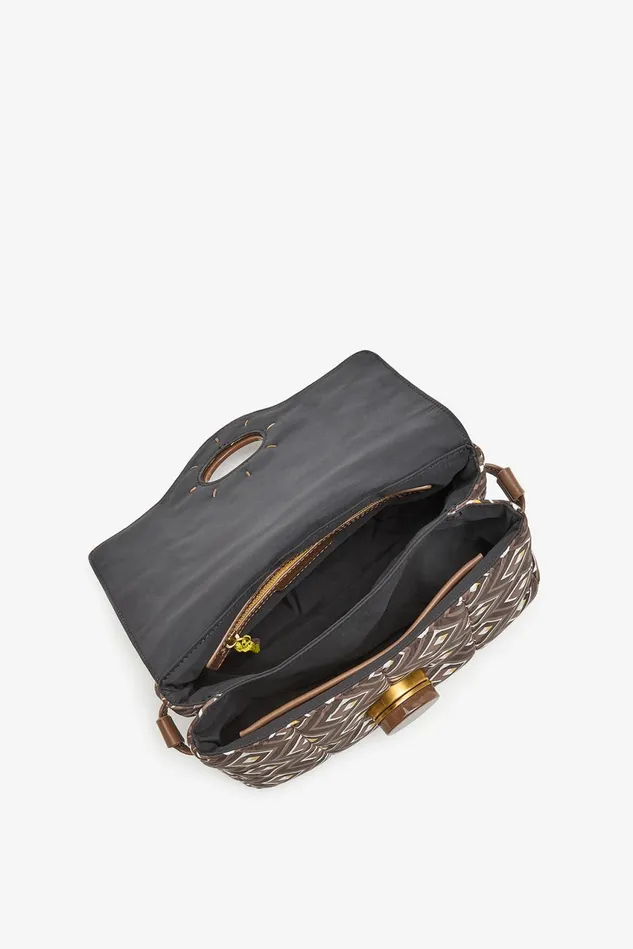 Women Malparmi Crossbody Bags Medium Crossbody Padded Bag Brownblackyellow
