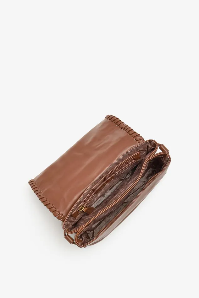 Women Malparmi Crossbody Bags Medium Leather Tress Crossbody Bag Camel