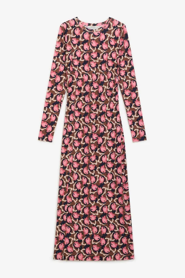 Women Malparmi Dresses Camoleaves Jersey Dress Pinkbeigeblack