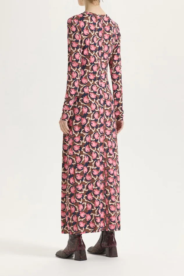 Women Malparmi Dresses Camoleaves Jersey Dress Pinkbeigeblack