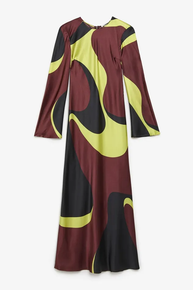 Women Malparmi Dresses Clio Print Dress Bordeauxblackacid