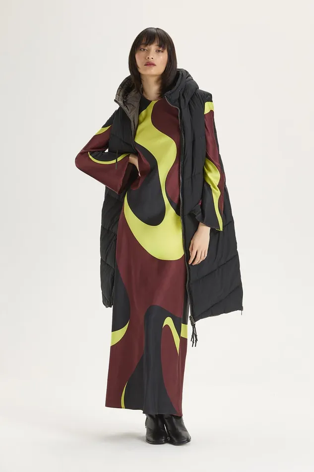 Women Malparmi Dresses Clio Print Dress Bordeauxblackacid