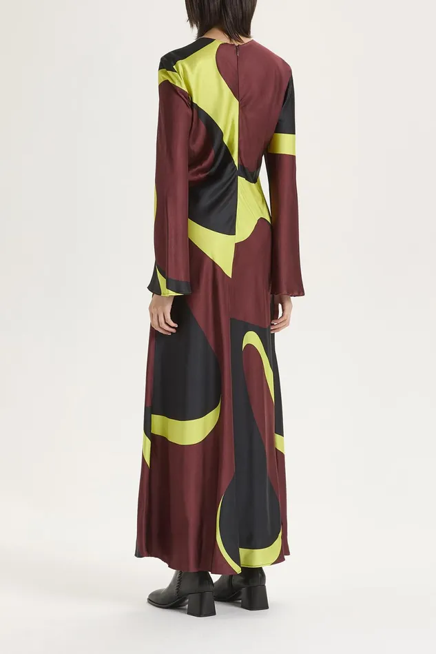 Women Malparmi Dresses Clio Print Dress Bordeauxblackacid