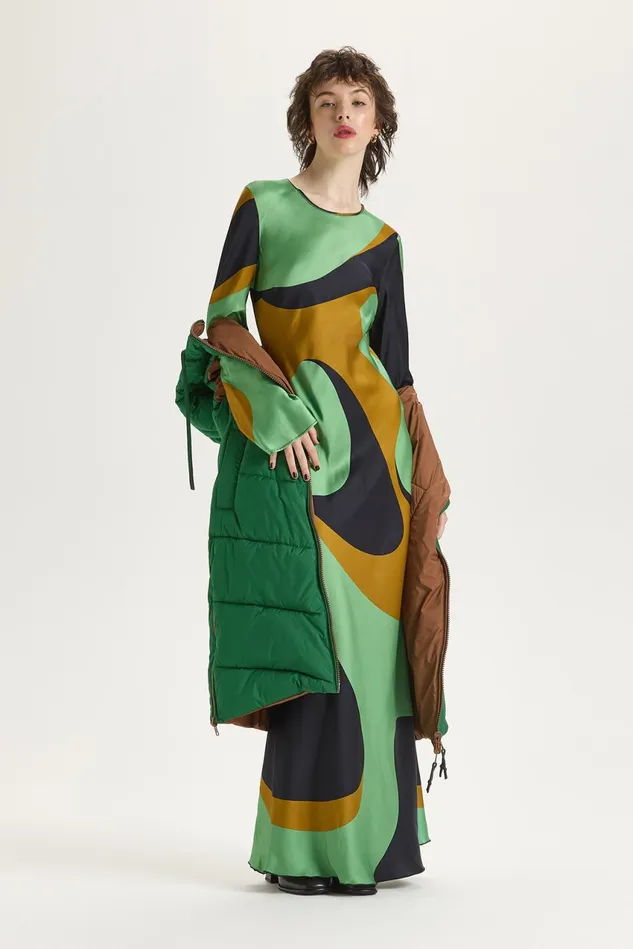 Women Malparmi Dresses Clio Print Dress Greenblackbeige