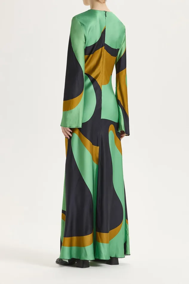 Women Malparmi Dresses Clio Print Dress Greenblackbeige