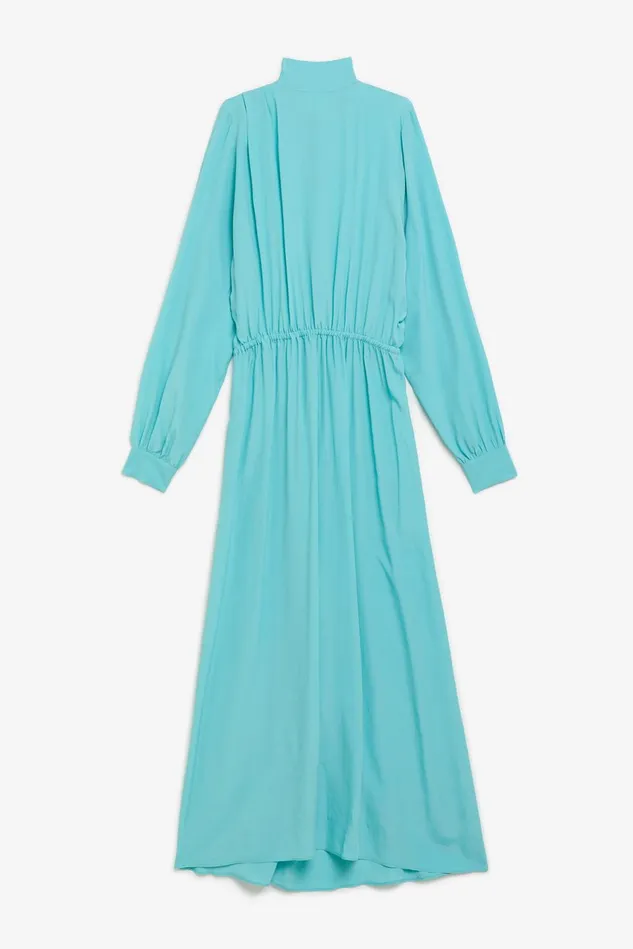 Women Malparmi Dresses Coloured Fluid Crepe Dress Light Blue