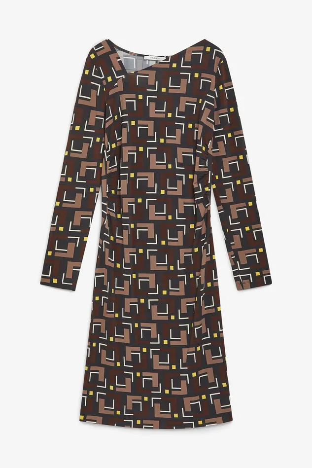 Women Malparmi Dresses Melody Print Jersey Dress Blackbeigebrown