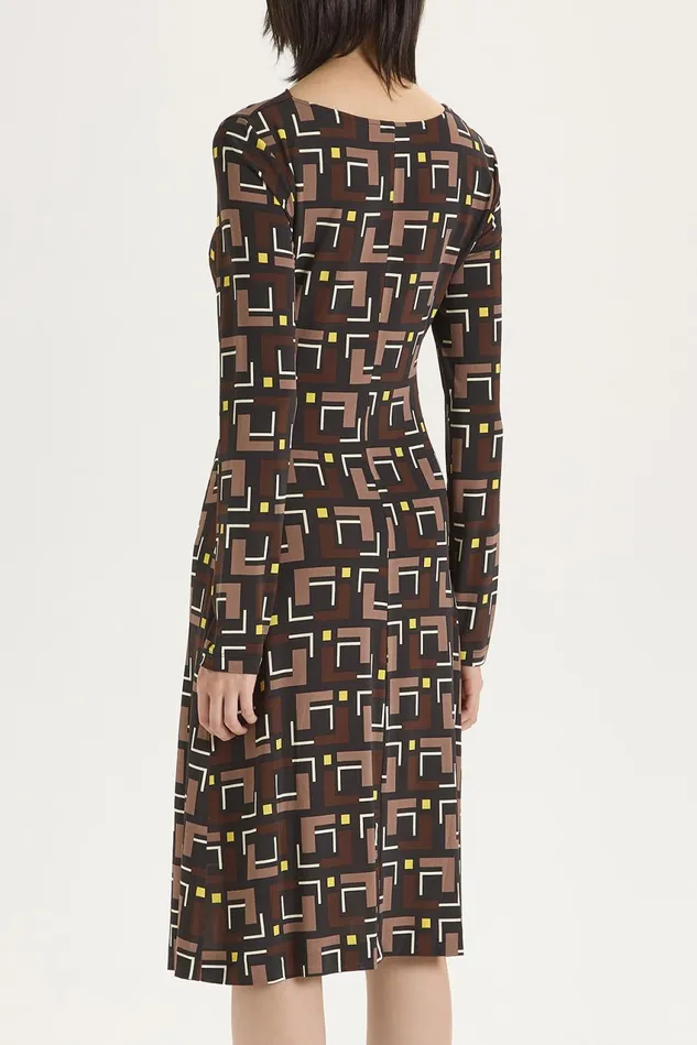 Women Malparmi Dresses Melody Print Jersey Dress Blackbeigebrown