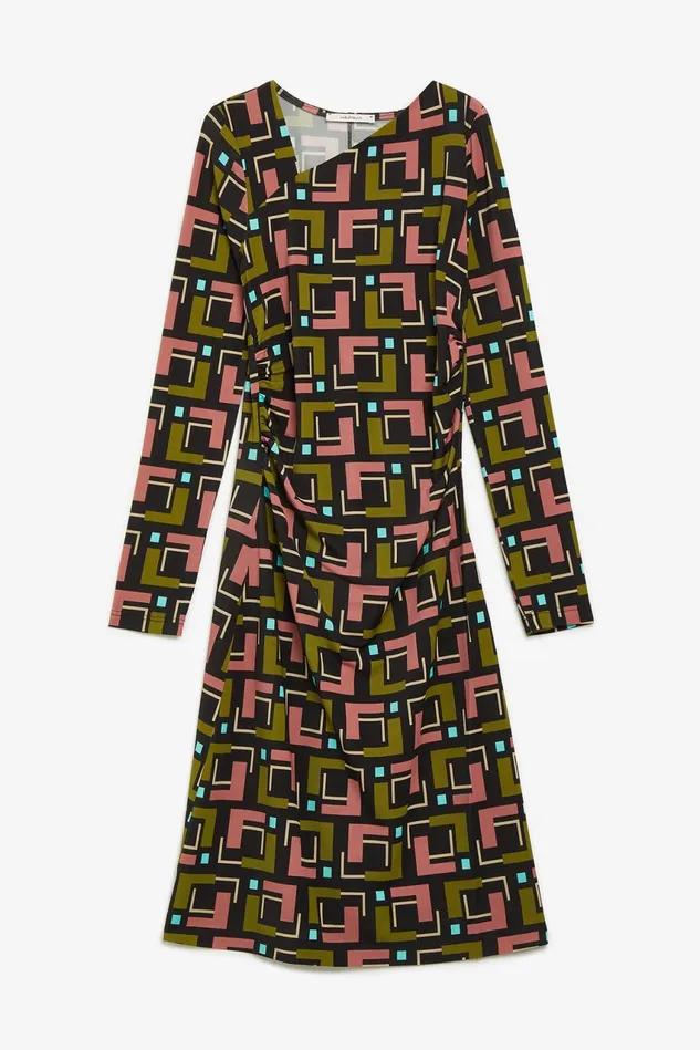 Women Malparmi Dresses Melody Print Jersey Dress Greenpinkblack