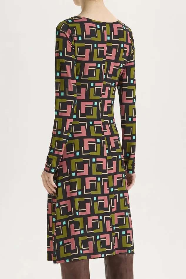 Women Malparmi Dresses Melody Print Jersey Dress Greenpinkblack