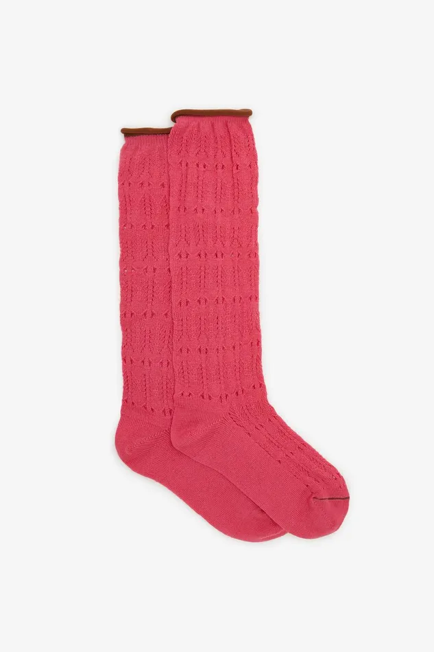 Women Malparmi Hats And Socks Lace Fall Socks Pink